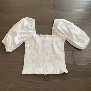 DO+BE White Smocked Top